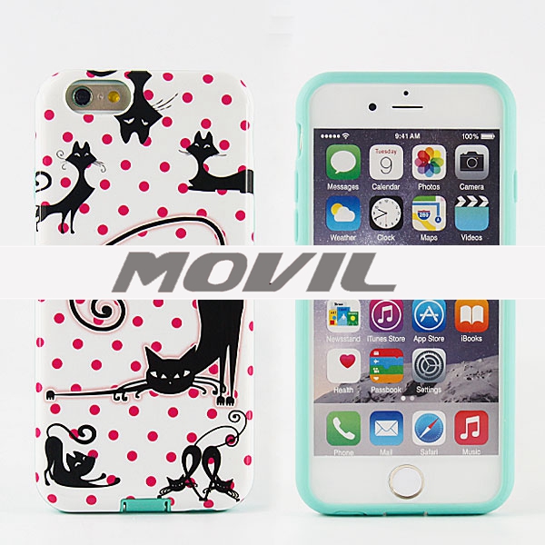 NP-2241 [NP-2241] Precioso PC Gato y TPU para Apple para iPhone 6-0